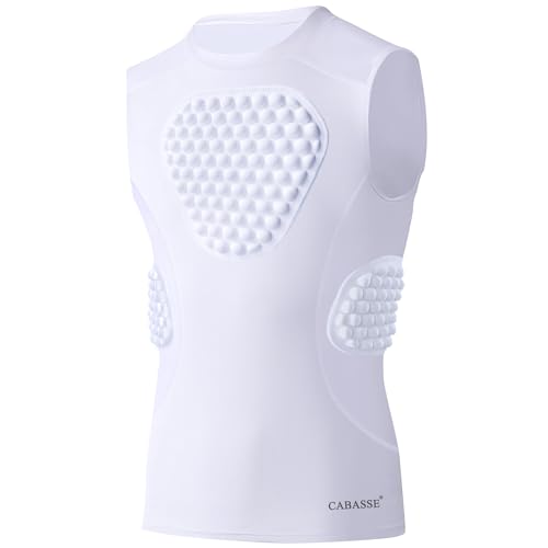 Cabasse Youth Padded Protective Shirt, Chest Rib Protector Heart Guard Sternum Shirt for Football...