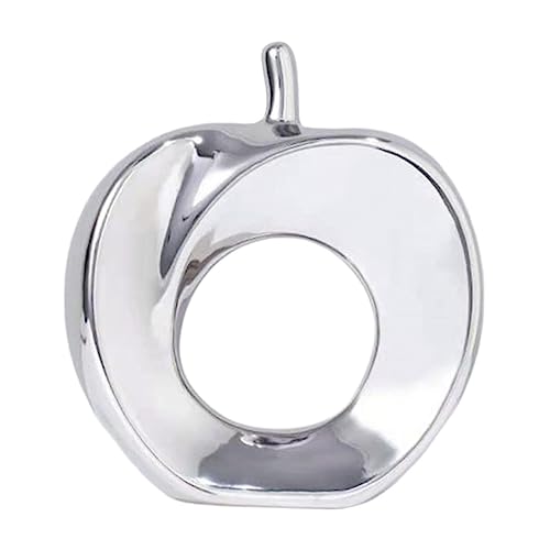 Decoración de estatua de Estatuilla de Decoración de escritorio Adorno para centro de mesa de entrada Sala de estar Decoraciones , manzana plateada