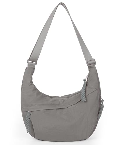 Image of Lushandy Nylon Crescent Crossbody Bags for Women, Medium Slouchy Hobo Crossbody Bag Checkered Purse Luna Bag for Travel