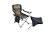 Kamp Rite Folding Camp Chair w/ 2 Cupholders and Detachable Footrest, Navy/Tan