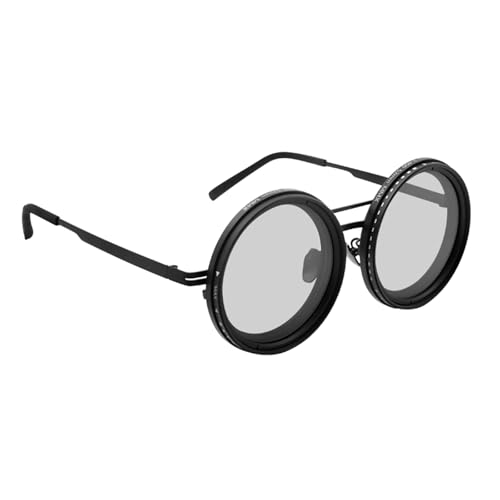 Lunettes de soleil rondes steampunk avec monture en métal haut de gamme