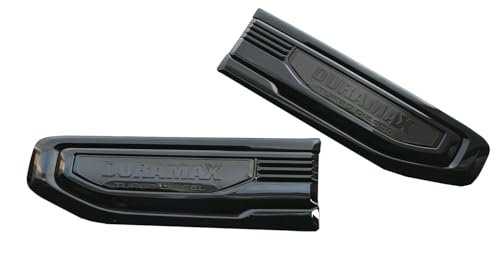 Image of Pair Set Turbo Diesel Emblems Side Vent Logo Compatible with 2020-2025 Sierra 1500 Dura-max Turbo Diesel Badge Kit 86532091 (All Black)