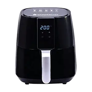 Prato Air Fryer Digital 3.8 Litres Non-Stick Frying Basket, Auto Shut-Off Digital Touch Screen Timer And Temperature Control, 1 Year Warranty, 1450W, Black