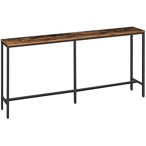 MAHANCRIS Console Table, 70.9" Narrow Long Sofa Table, Entryway Table, Industrial Sofa Table, Behind Couch Table, for Hallway, Living Room, Sturdy and Stable, Easy to Assemble, Rustic Brown CTHR18001Z Cover