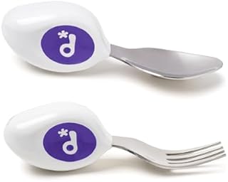 Doddl Cutlery Set, Toddler Self Feeding Cutlery, Spoon and Fork, 12months+ (Indigo)