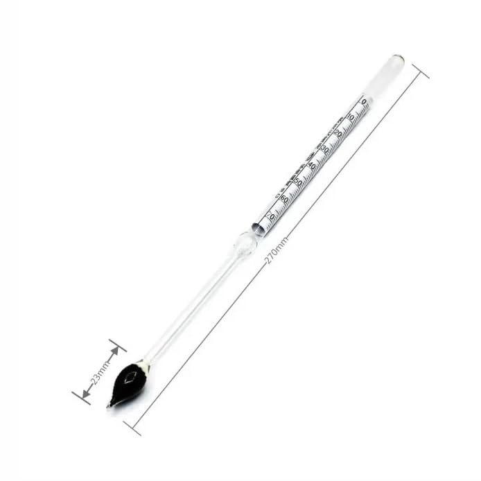 Laboratory Baume (°Bé) Meter Glass Densitometer 0-70 High Precision Salinity Hydrometer Glass Liquid Hygrometer Pack of 5/PK