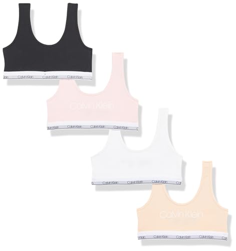 Calvin Klein Girls' Classic Cotton Bralette Bra Four Pack