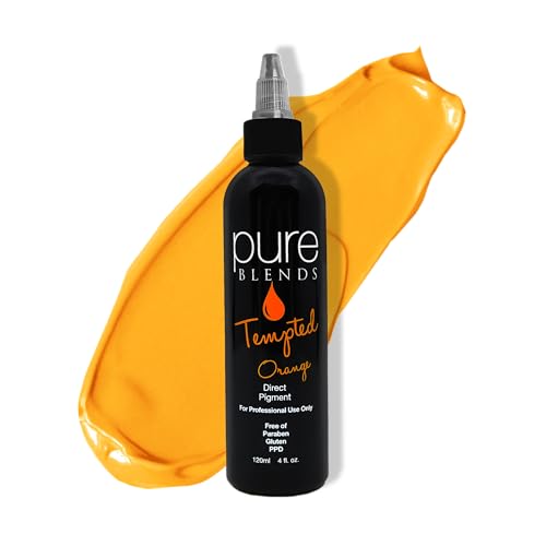 Pure Blends™ Tempted Orange Direct Dye 4 oz – Semi-Permanent Vivid Orange Hair Color for Bleached Hair – Vegan, Ammonia-Free, Botanical Pigment –...