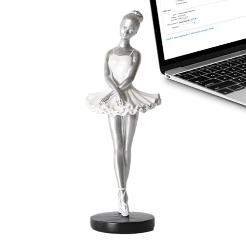 バレリーナフィギュア彫像バレリーナの装飾品、合成樹脂からのバレリーナフィギュア|アートの装飾品、フェードなし、家の装飾、本棚のためのエレガント、ベッドルーム、デスク、窓枠、