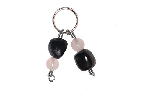 EMF Protection Cat/Dog Over 30 lbs Shungite Black Tourmaline Charm Rose Quartz