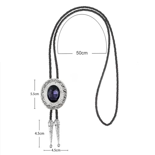 Image of Western Bolo Tie Cowboy Bolo Ties Rhinestone Necklace Bola Tie for Men Women