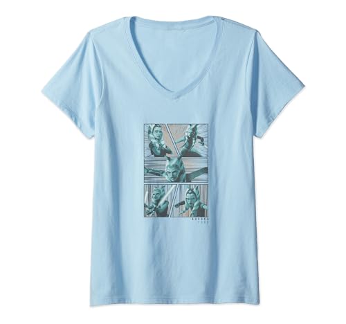 T-shirt Ahsoka Star Wars Clone Wars col V vêtement geek pop-culture
