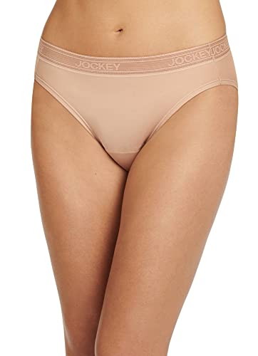 Jockey Women's Underwear Worry Free Microfiber Moderate Absorbency Bikini, Light, L