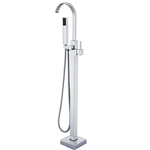 Votamuta Chrome Floor Mount Bathtub Faucet Tub Filler Faucet Hand Shower Free Standing Single Handle Shower Mixer Tap Votamuta Chrome Floor Mount Bathtub Faucet Tub Filler Faucet Hand Shower Free Standing Single Handle Shower Mixer Tap