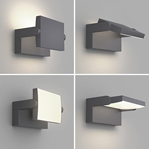 Klighten 24W Außenlampe Aussenleuchte Wand, Wasserdicht IP65 Wandleuchte Außen Innen Wandlampe mit Schwenkbar LED Panel… – Bild 4