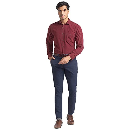 Colorplus Men's Pure Cotton Solid Piece Dyed Pattern Tailored Fit ...