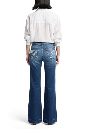 JULMCOMO Women's Stretchy Jeans Wide Leg Jeans Seamed Front Jeans Solid...