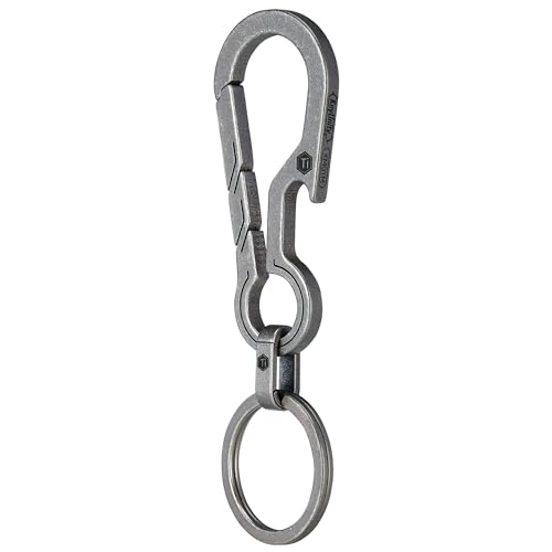Image of KeyUnity KM01 Titanium EDC Keychain Clip with Bottle Opener, Quick Release Carabiner Key Ring Holder for Men