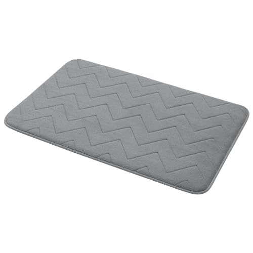 Gedy | Tappeto Bagno Mousse Grigio, Morbido Tappeto Doccia Antiscivolo in Poliestere, 50x80cm