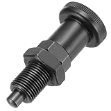 PATIKIL Push Fit Ball Nose Spring Plunger, M16x1.5 Spring Return Knob Plunger Carbon Steel Retractable Fine Thread Index Plunger for Industrial Equipment