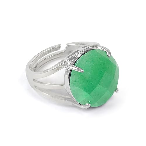 Image of Reiki Crystal Products Adjustable Rings, Round Cutting, Amethyst, Black Tourmaline, Goldstone brown, Green Jade, Lapis Lazuli, Opalite, Red Jasper, Rose Quartz, Tiger eye, Gemstone Ring