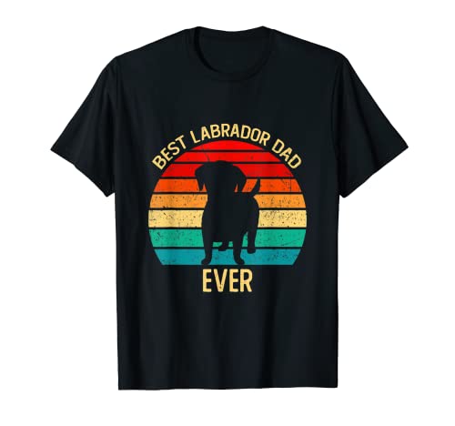 Retro Vintage Best Labrador Dad Ever Camisa Cool Día del Padre Camiseta
