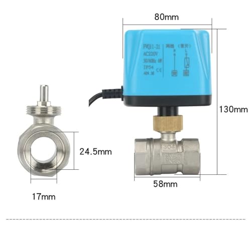 Vanne à bille motorisée DN20 220V en acier inoxydable normalement fermée - 3