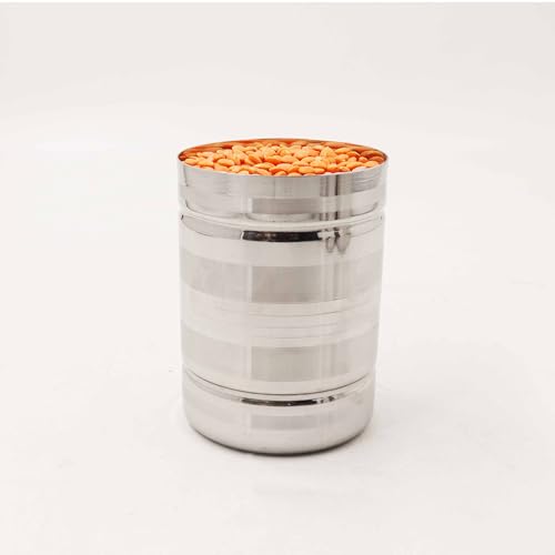Spillbox Stainless Steel Rice Measuring Padi Uzhakku,Changazhi Measuring Paddy nGrains,nira para Kerala Vessel,Cup,Jug,Mug,Bowl for Home and Kitchen-S