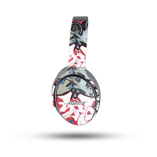 Image of MightySkins Glossy Glitter Skin Compatible with Bose QuietComfort 35 II Headphones - Graffiti Mash Up | Protective, Durable High-Gloss Glitter Finish | Easy to Apply
