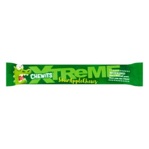 Chewits Xtreme Extremely Sour Apple Chews 34g x Case of 24 Cover