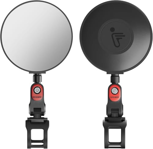 Verstellbare Rückspiegel mit 360-Drehung (2er-Set) Kompatibel mit allen Segway Ninebot MAX G30 G2 G3 ZT3 Pro GT3 F3 E3 Rollern (außer Air T15) Großwinkelspiegel HD-Glas Originalzubehör