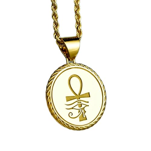 Collier gravé Œil d'Horus en argent doré, un cadeau symbolique unique