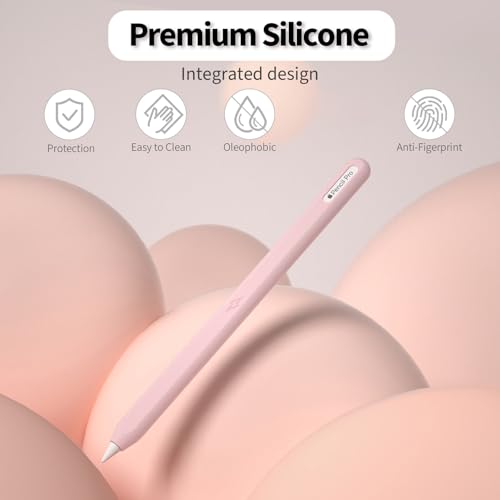 Image of Ultra Thin Protective Pencil Cover for Apple Pencil Pro &Apple Pencil 2nd Gen Silicone Case Sleeve Compatible with Apple Pencil Pro (Pink)