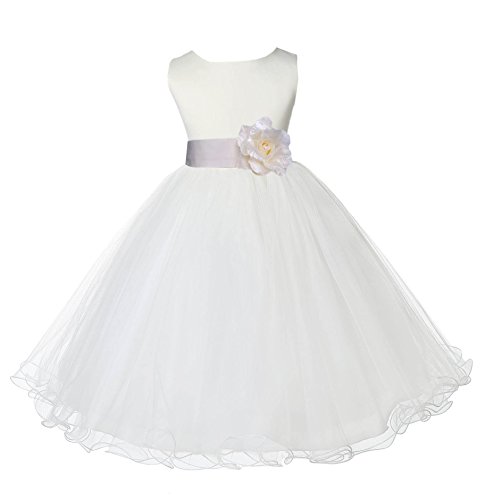 ekidsbridal Ivory Tulle Rattail Edge Flower Girl Dress Wedding Tulle 829S