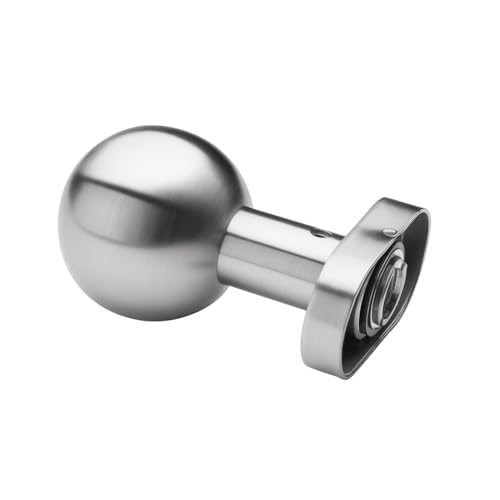 Aqbau® Türknauf drehbar, Kugel auf ovalrosette, Türknopf edelstahl, Knopfdrücker, Drehknauf tür, Kugelknopf Silber für Außen- & Innenbereich Türbeschlag