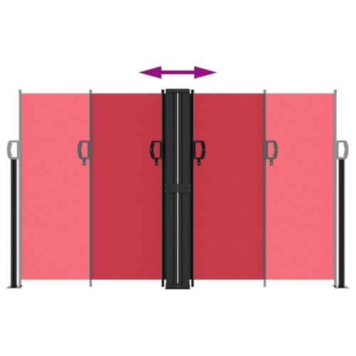 Store latéral extensible anti-UV rouge pour protéger sa terrasse du soleil - 5