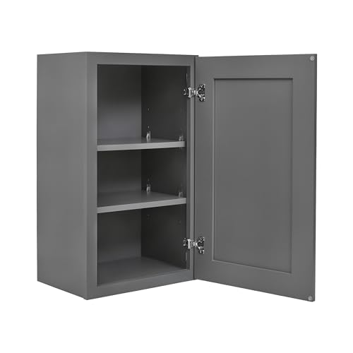 ONESTOCK Gray Shaker Wall Cabinet - Ready to Assemble, Perfect for Kitchen, Laundry, Garage or Bathroom Storage - 18" W x 30" H x 12" D - Thumbnail 3