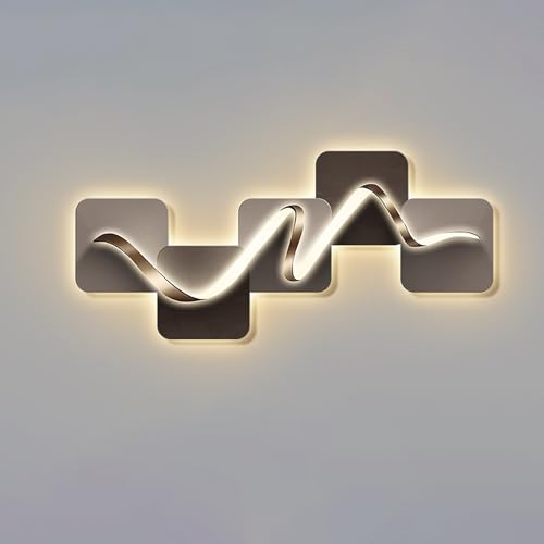 Décoration murale 3D LED en grès 80x36 cm pour salon et couloir