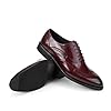 Men's Business Oxford Brogues Formal Leather Low Top Shoes Lace Up Dress Shoes,Burgundy,7 #2
