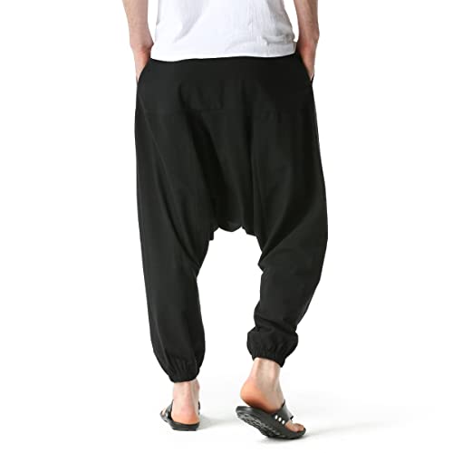 Men Women Cotton Baggy Hippie Yoga Harem Pants Wide Leg Loose Fit Beach Trousers4