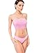 Boao 3 Pieces Women's Floral Lace Tube Top Bandeau Strapless Bras Seamless Stretchy Chest Wrap(Medium,Black, Mint Blue, Pink)