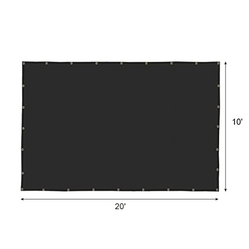 Toldo vela rectangular negro Shatex 10x20 con arandelas exteriores 4