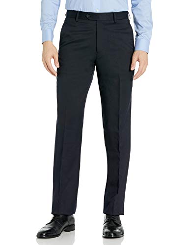 Palm Beach Men's Sam Flat Front Dress Pant, Navy, 32W Regular