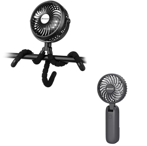 Image of AMACOOL Battery Operated Stroller Fan & Portable Handheld Fan