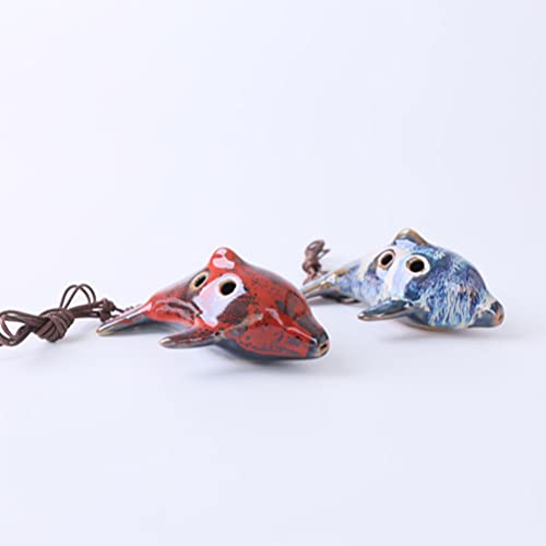 Happyyami 6 Hole Ocarina Bird Shaped Ocarina Music Instrument Ocarina Wind Masterpiece For Beginner Professional Performer Portable Decor (Dolphin) #TOP7