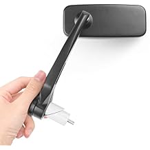 KiWAV Motorcycle Bar End Mirrors Classic Black Universal Fit compatible for 1 and 1-1/4 Inch Hollow Handlebar