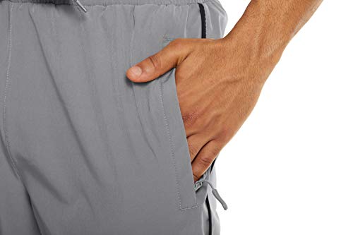 Tacvasen Running Pants For Men Quick Dry Elastic-Waist Drawstring Pants Active Hiking Pants Gray 34 #TOP4