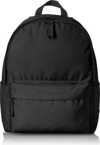 Amazon Basics Backpack for School, Travel, Study with Padded Adjustable Shoulder Straps, Spacious Compartment, Water Bottle Pockets, Durable Classic Design, Black