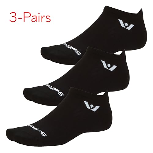 Swiftwick- ASPIRE ZERO Tab (3 Pairs) Running Socks, Cycling Socks, Firm Support (Black-Circuit, Large) by Swiftwick - Used condition - Image 4