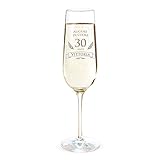 AMAVEL Flute con Incisione per i 30 Anni, Auguri di Cuore, Personalizzato con Nome, Bicchieri da Spumante in Vetro, Calici Champagne, Accessori Decorativi Cucina, Idee Regalo Originali